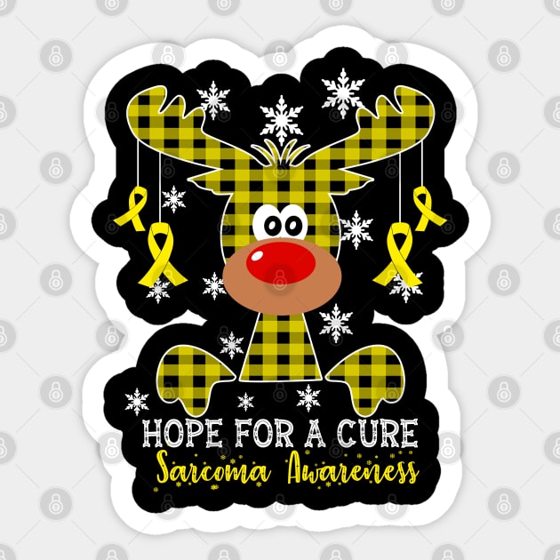 Reindeer Hope For A Cure Sarcoma  Awareness Christmas Sticker by HomerNewbergereq